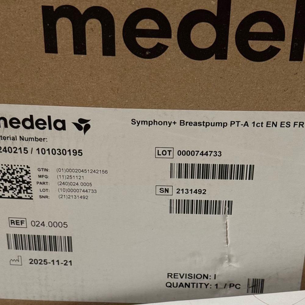 Medela Symphony+ Breastpump - new opened box 0 hour 0 error